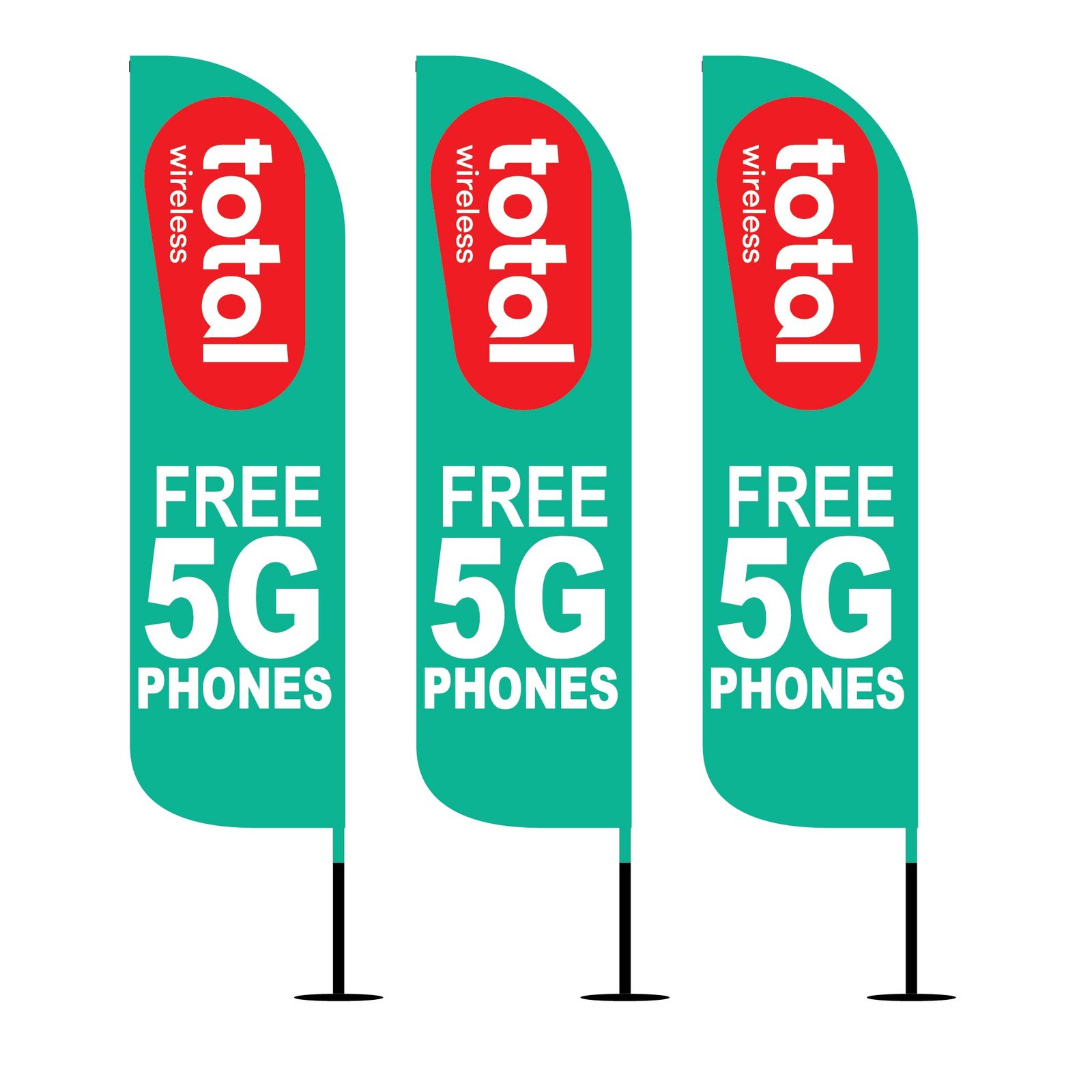 12FT Total Wireless “FREE 5G PHONES” Outdoor Feather Flags