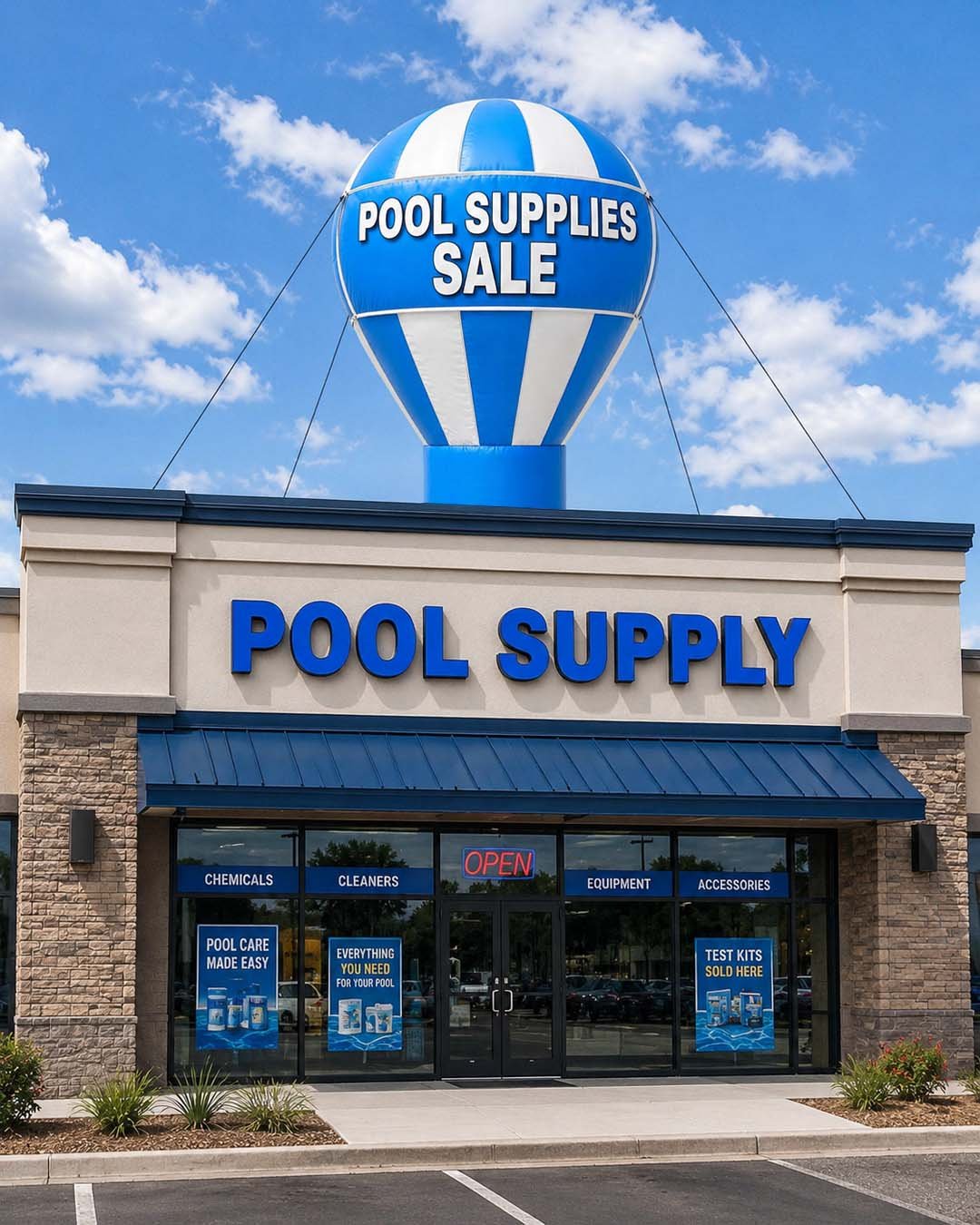 22ft Pool Supplies Sale Giant Rooftop Advertising Balloon