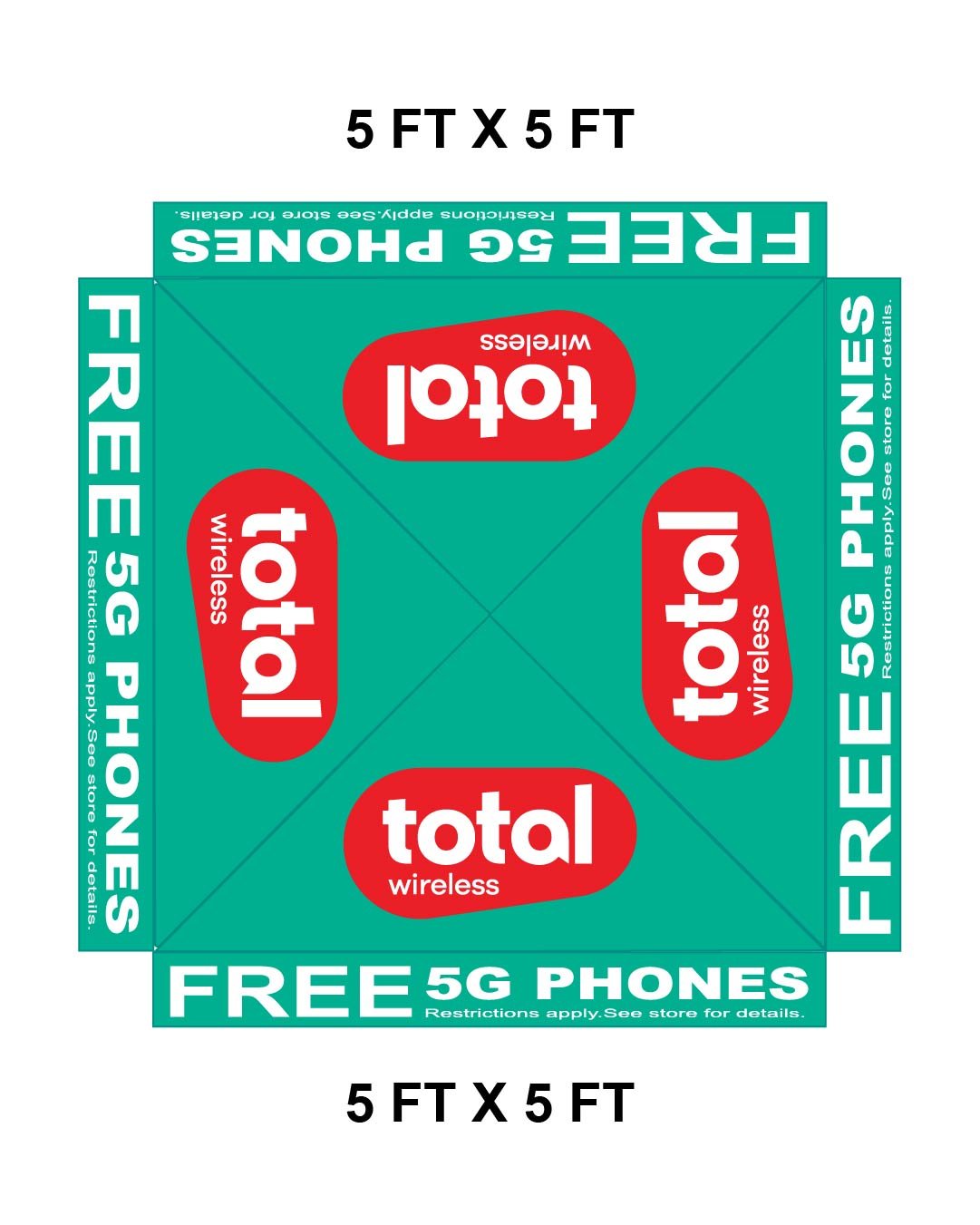 5x5 Tent Cover Teal