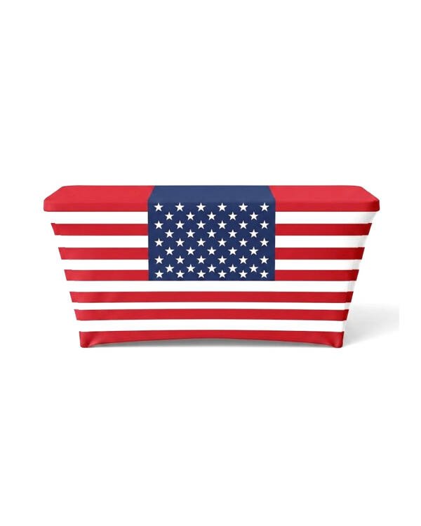 6FT U.S. Patriotic Stretch Table Cover