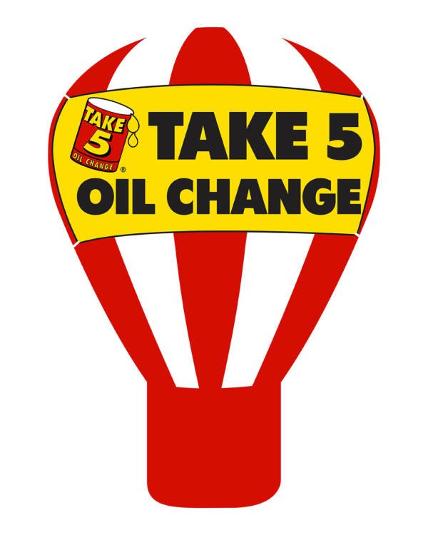 22ft Take 5 Oil Change rooftop advertising balloon
