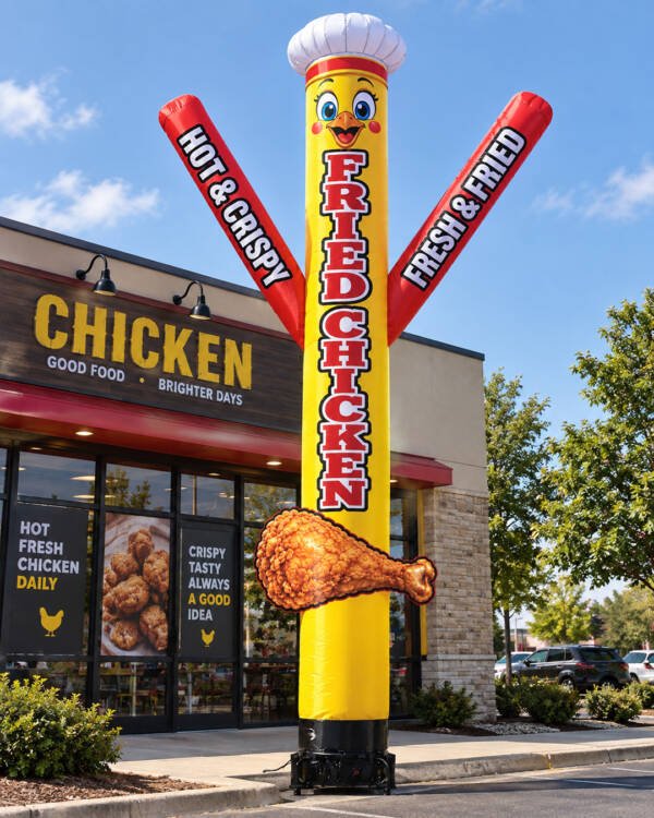 20FT Fried Chicken Inflatable Air Dancer