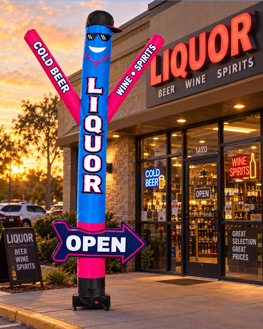 20FT-Liquor-Air-Dancer-with-Arrow-4 20FT Liquor Store Air Dancer with OPEN Arrow