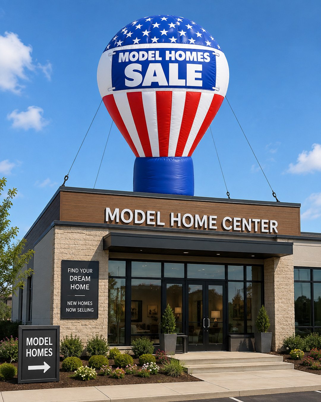 22ft Model Homes Sale rooftop advertising balloon