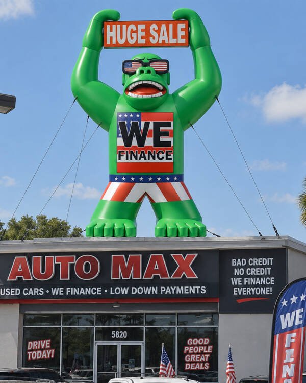 22ft giant gorilla rooftop advertising inflatable