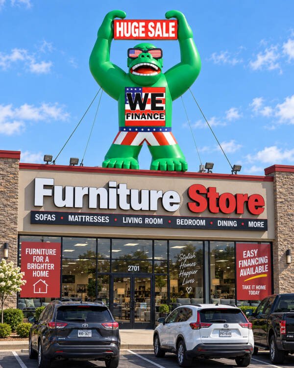 22ft giant gorilla rooftop advertising inflatable