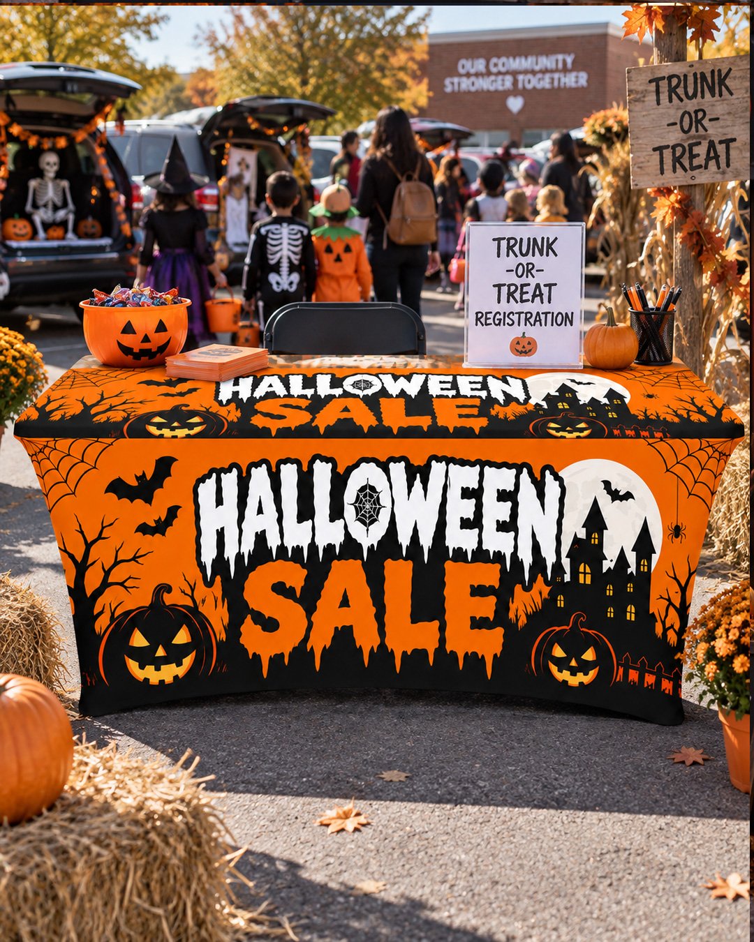 6FT Halloween Sale Stretch Table Cover