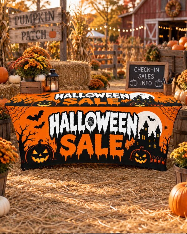 6FT Halloween Sale Stretch Table Cover