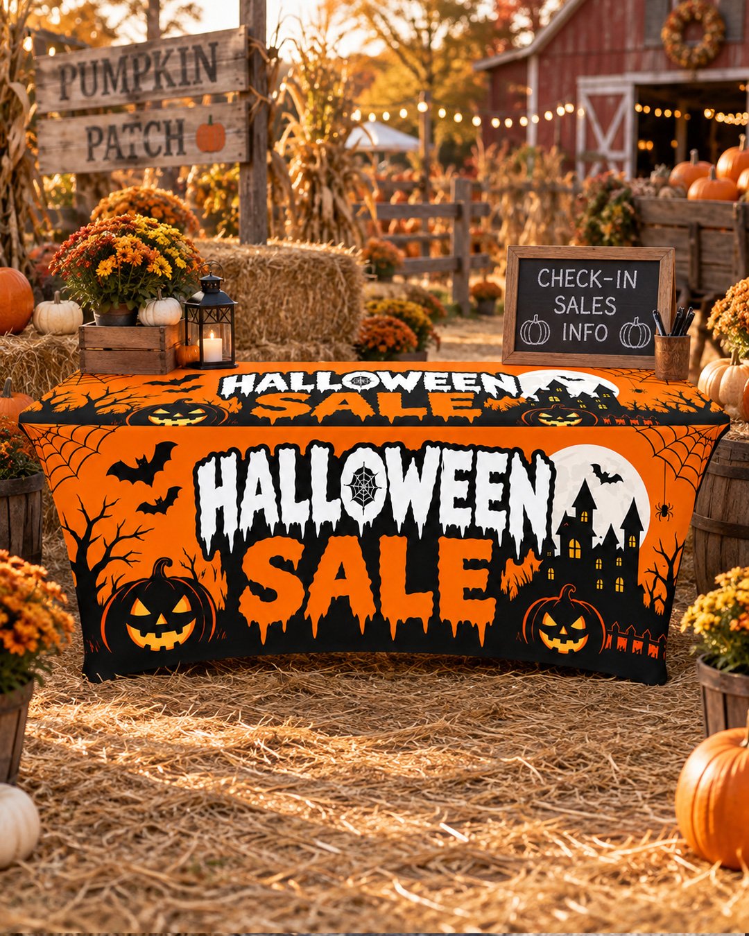 6FT Halloween Sale Stretch Table Cover