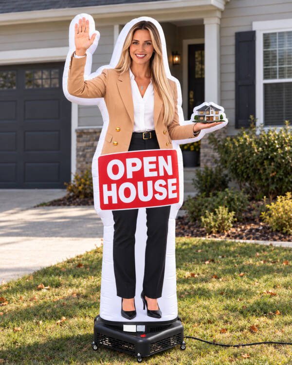10FT Female Open House Character Inflatable - Realtor Waving Display