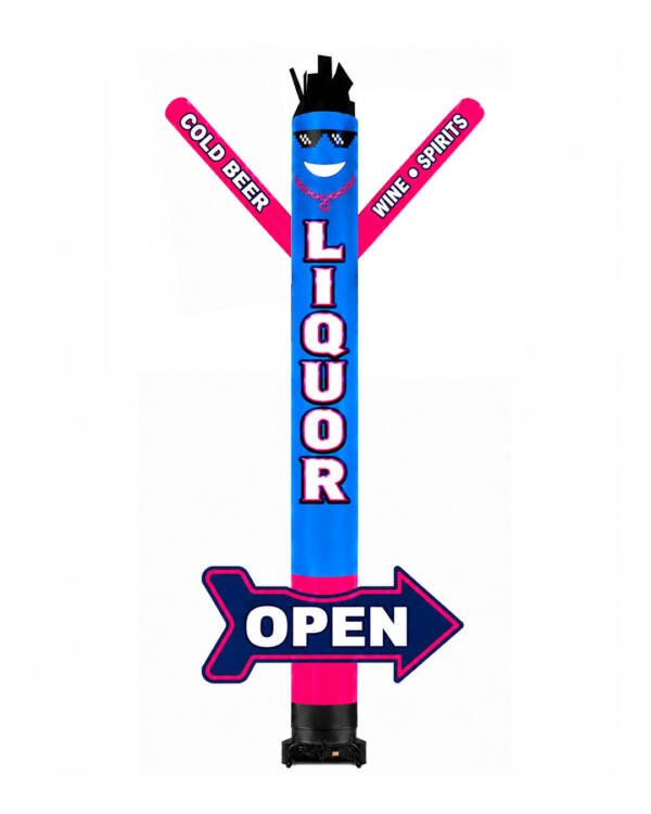 20FT Liquor Store Air Dancer with OPEN Arrow - Directional Storefront Advertising Inflatable (Without Blower) - Image 4