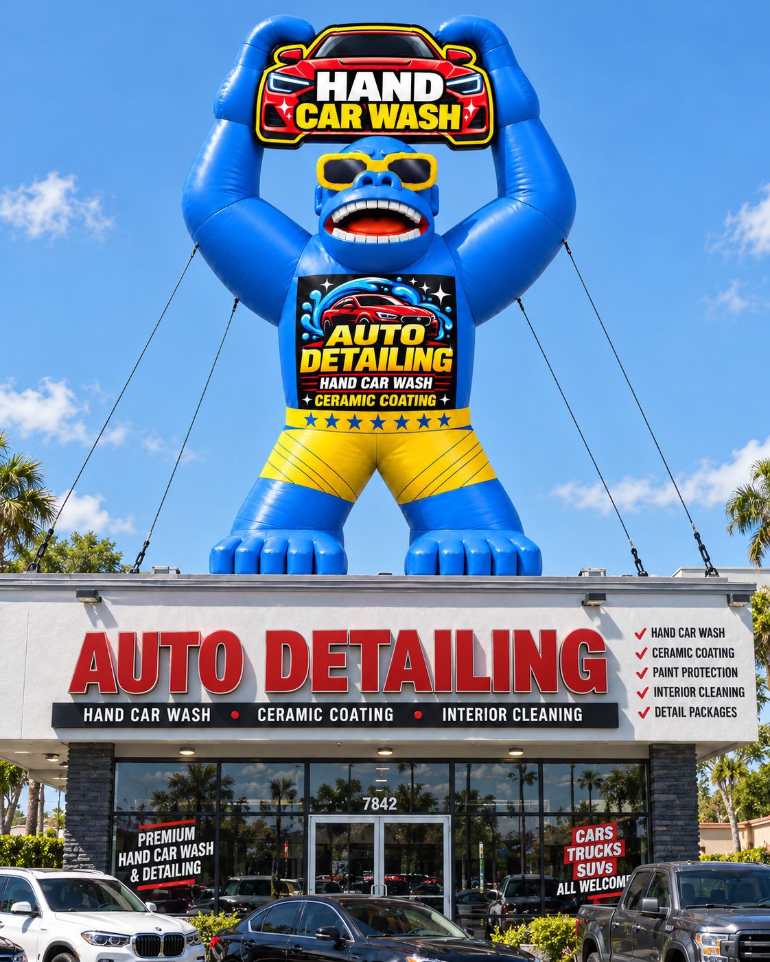 22ft giant rooftop advertising gorilla balloon