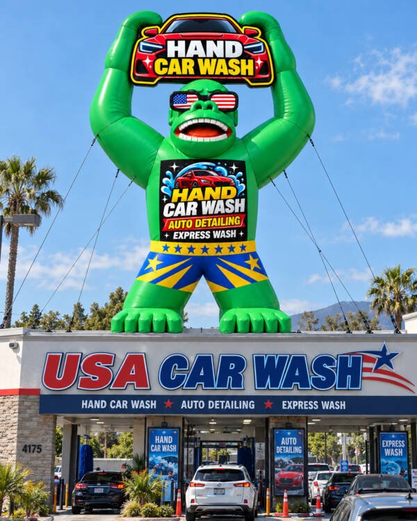 22ft giant rooftop advertising gorilla balloon