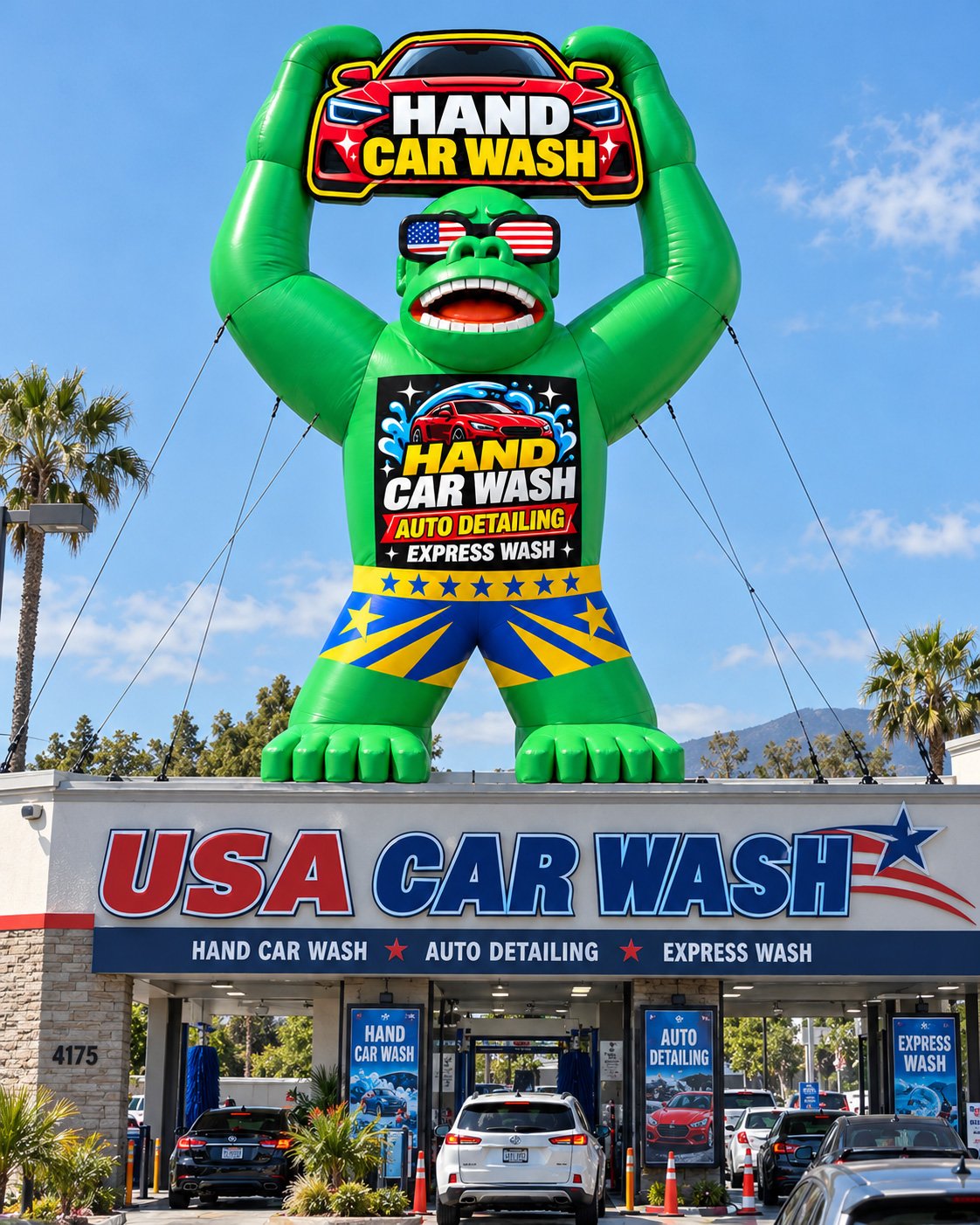 22ft giant rooftop advertising gorilla balloon