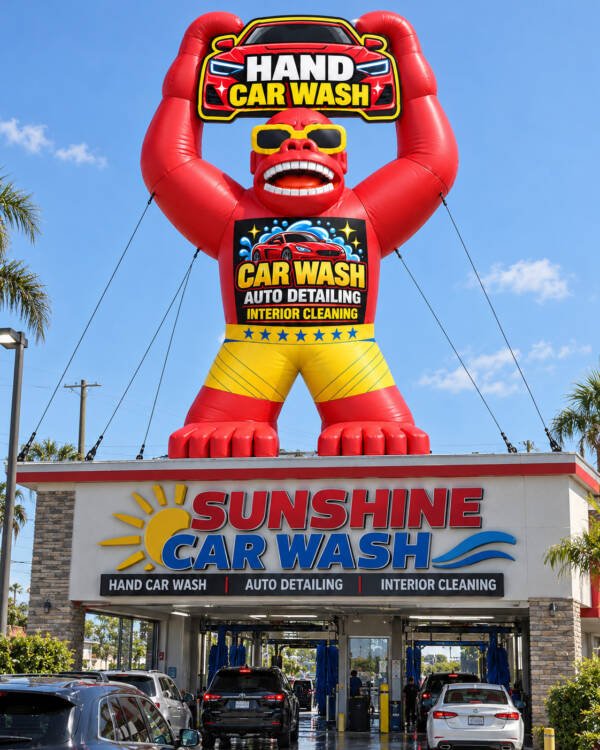 22ft giant rooftop advertising gorilla balloon