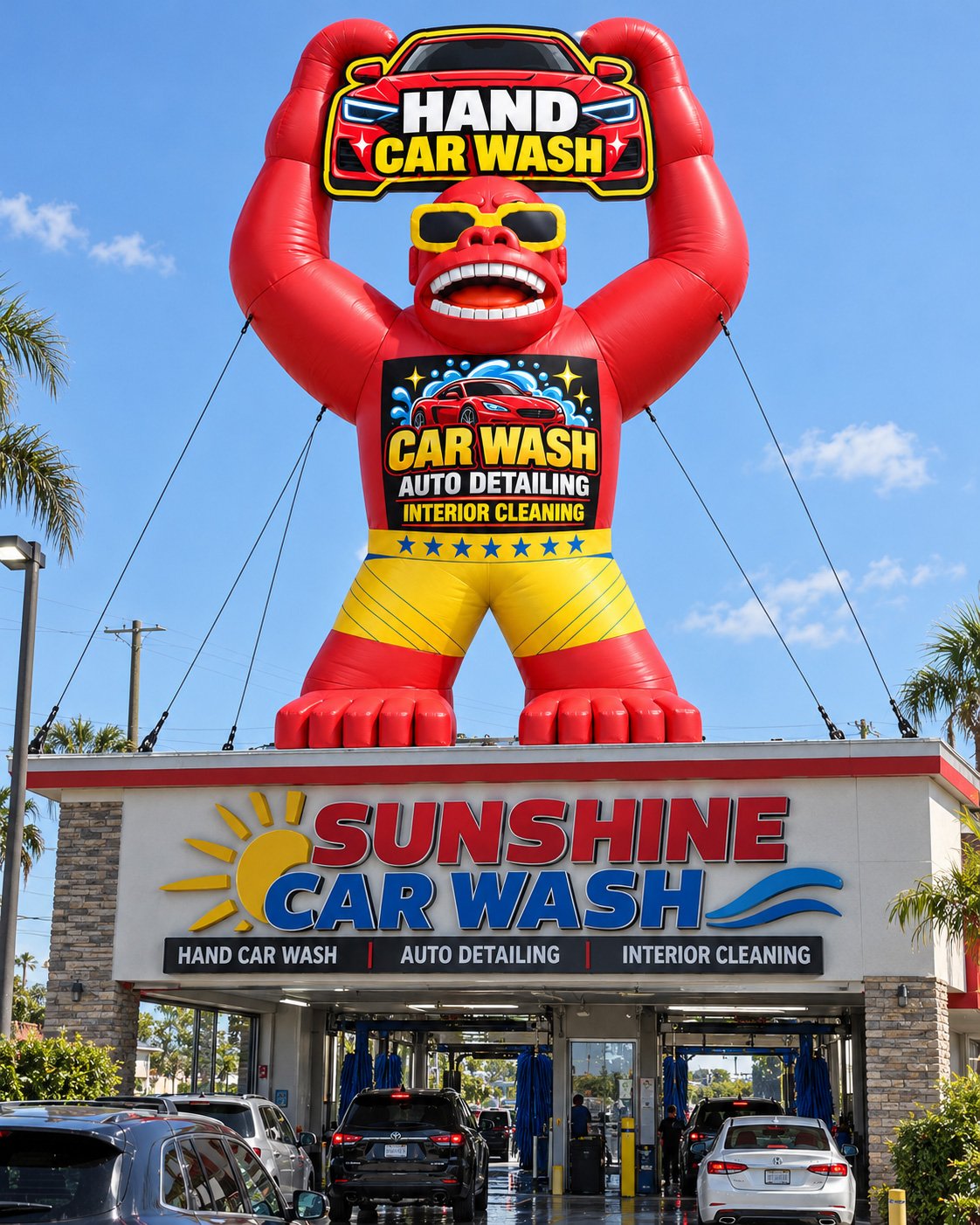 22ft giant rooftop advertising gorilla balloon