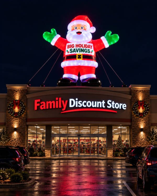 22ft Giant Santa With LED Light Rooftop Advertising Inflatable Balloon | Custom Holiday Sale Promotional Display - Image 4
