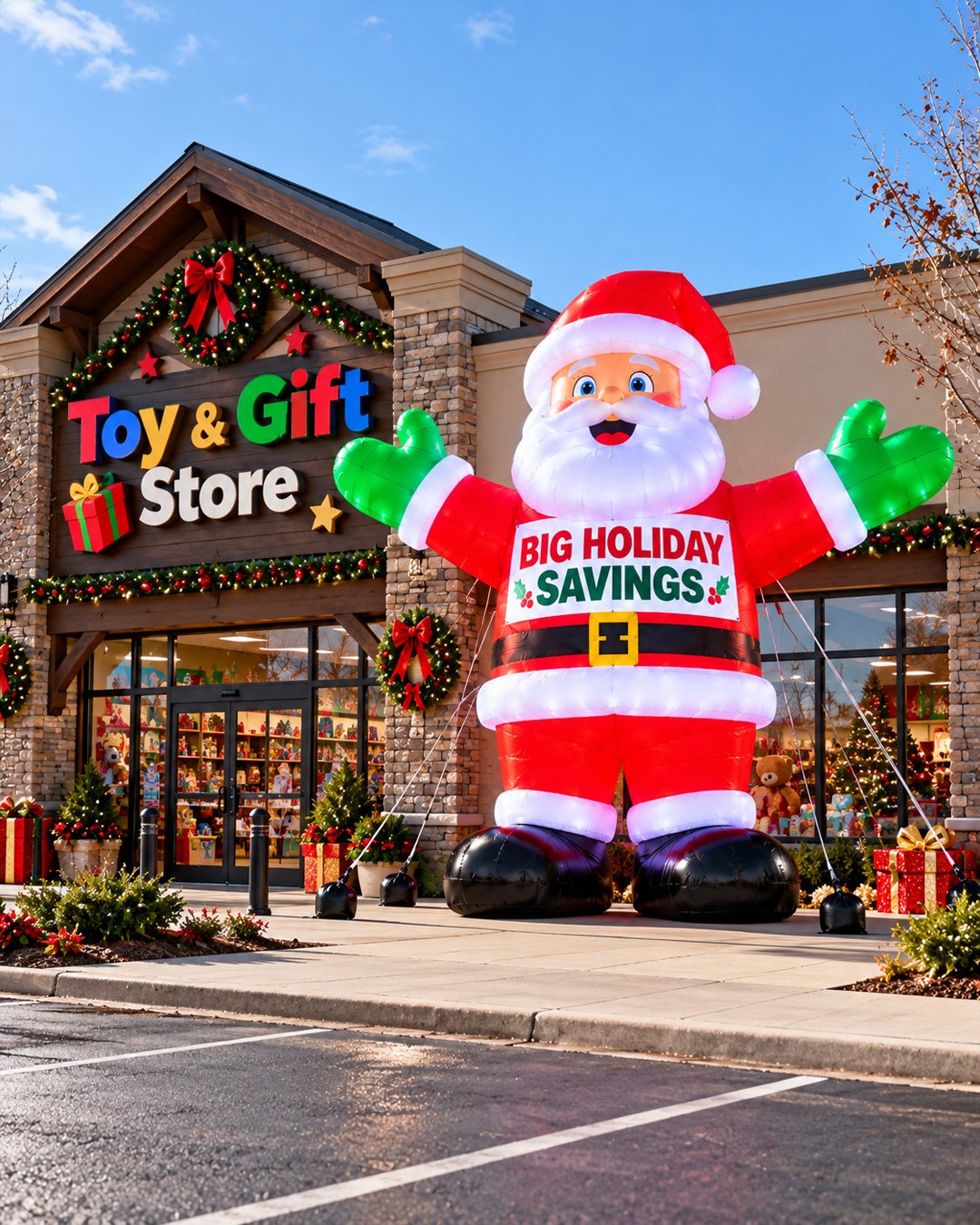 22ft Giant Santa Rooftop Advertising Inflatable Balloon