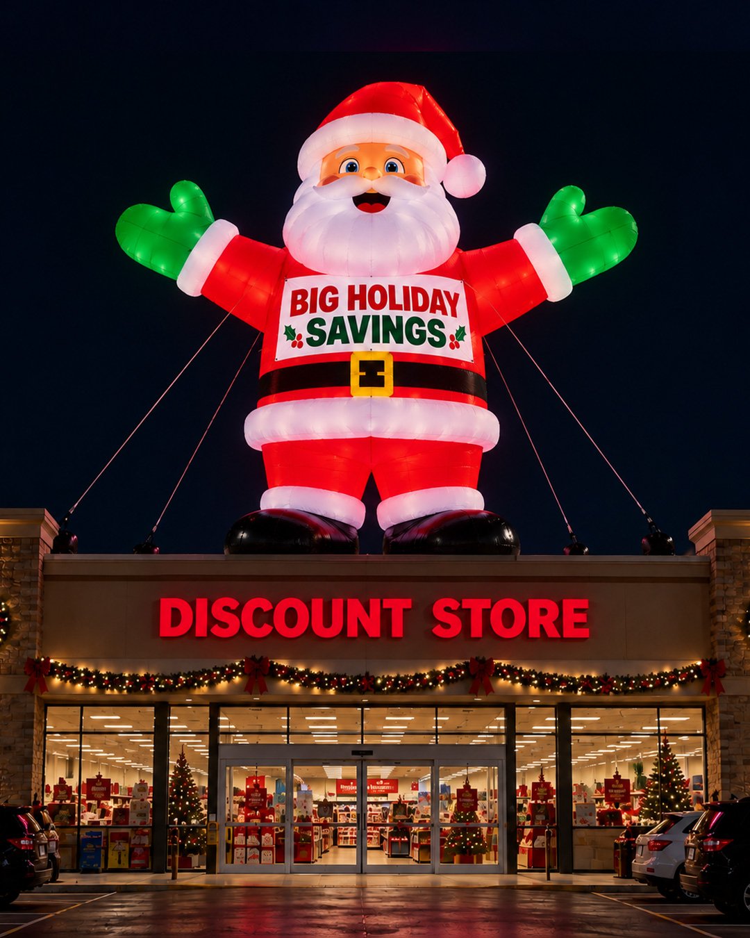 22ft Giant Santa Rooftop Advertising Inflatable Balloon
