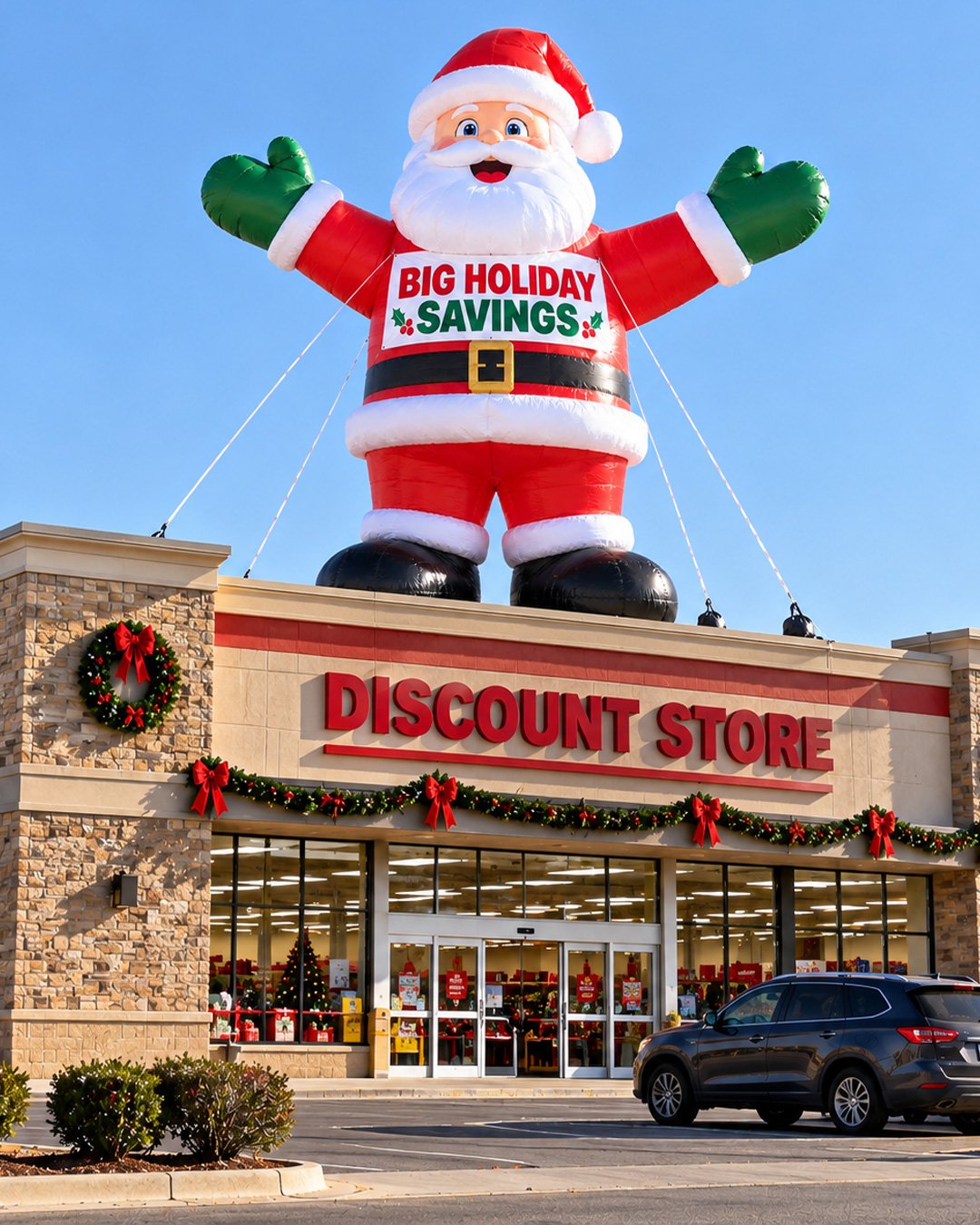 22ft Giant Santa Rooftop Advertising Inflatable Balloon