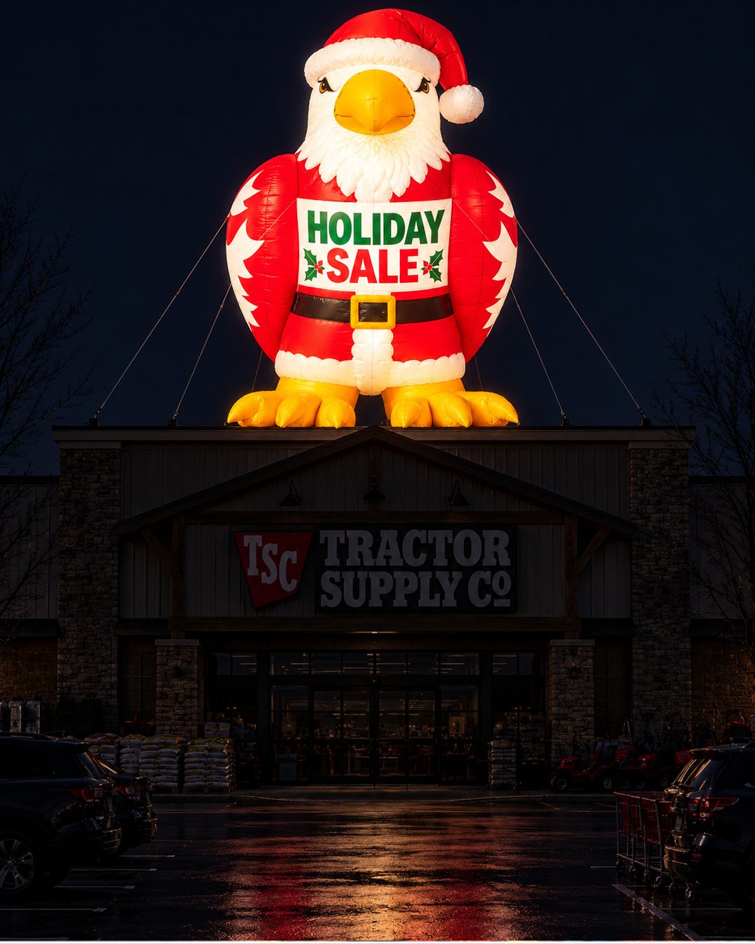 22ft Santa Claws Eagle Giant Rooftop Advertising Inflatable Balloon