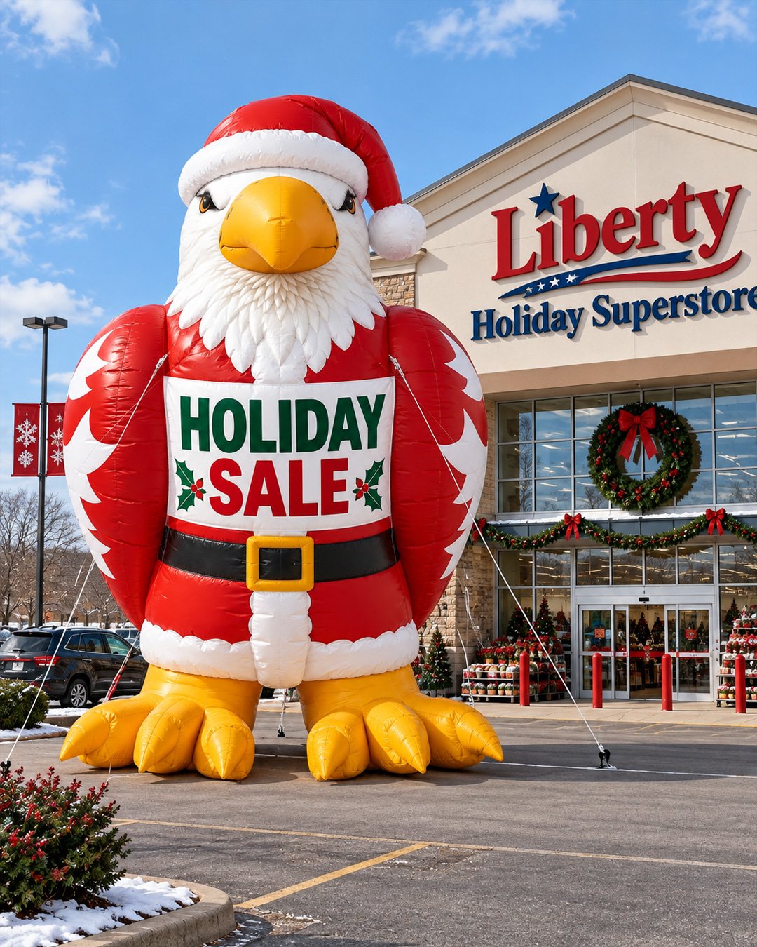 22ft Santa Claws Eagle Giant Rooftop Advertising Inflatable Balloon