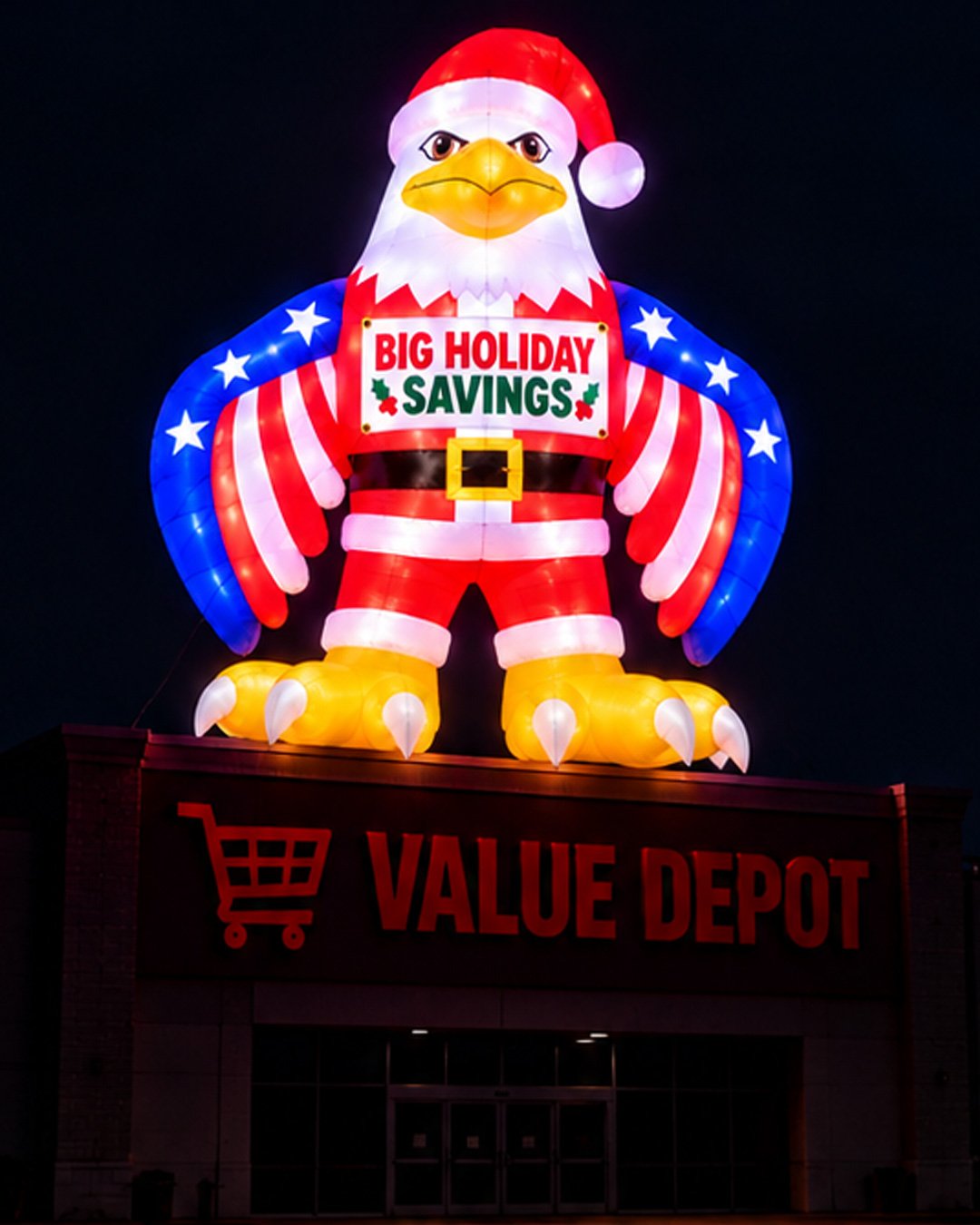 22ft Santa Claws Eagle Giant Rooftop Advertising Inflatable Balloon