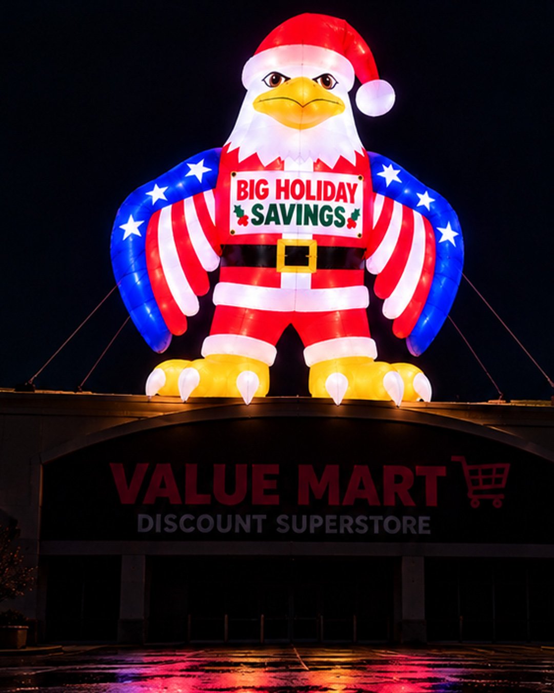 22ft Santa Claws Eagle Giant Rooftop Advertising Inflatable Balloon