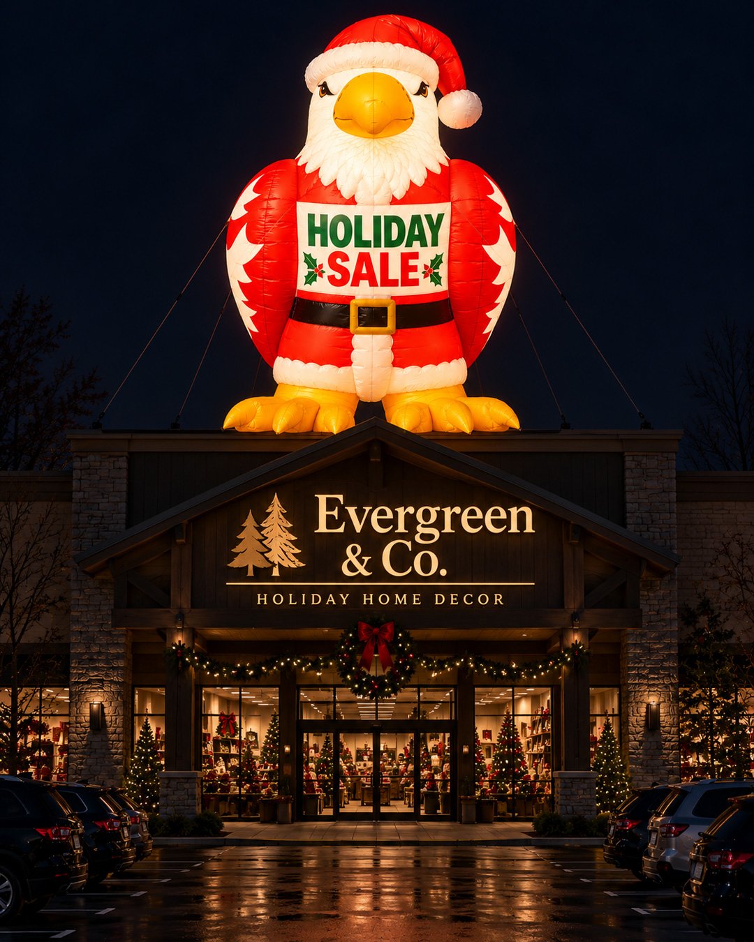22ft Santa Claws Eagle Giant Rooftop Advertising Inflatable Balloon