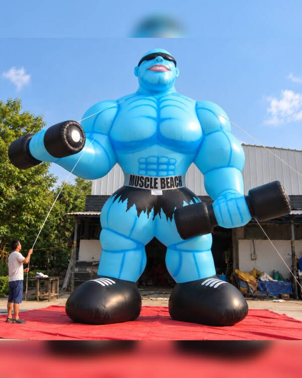 22ft giant muscle man advertising inflatable for gyms