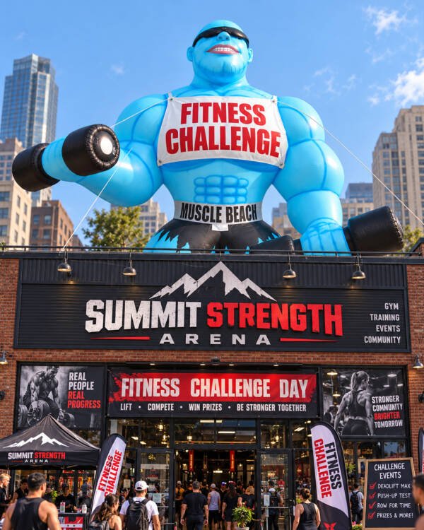 22ft giant muscle man advertising inflatable for gyms