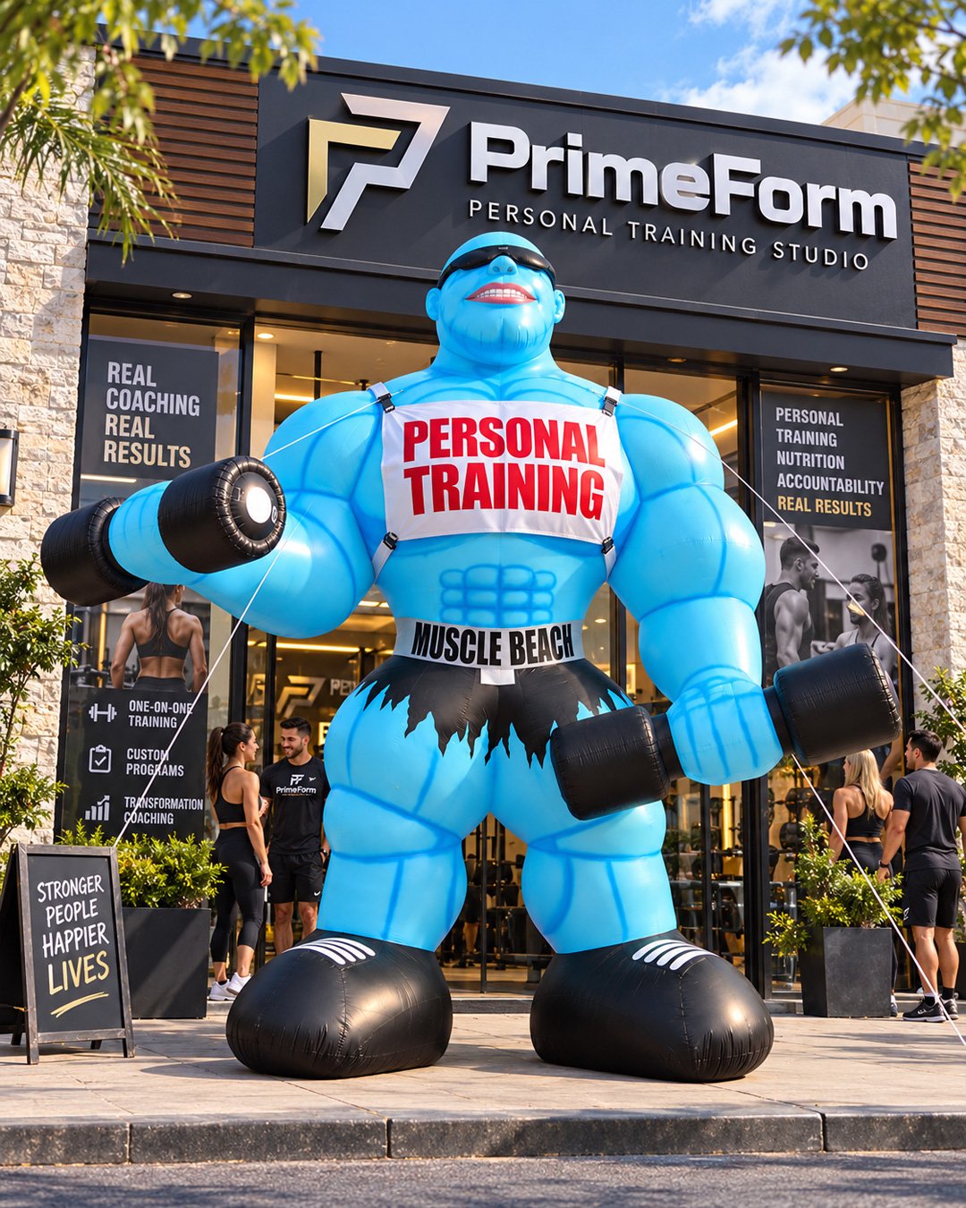 22ft giant muscle man advertising inflatable for gyms