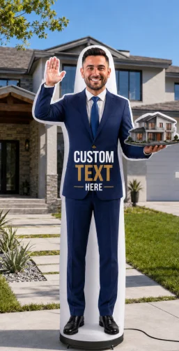 0FT Custom Male Realtor Inflatable - Personalized Text Waving Agent Display